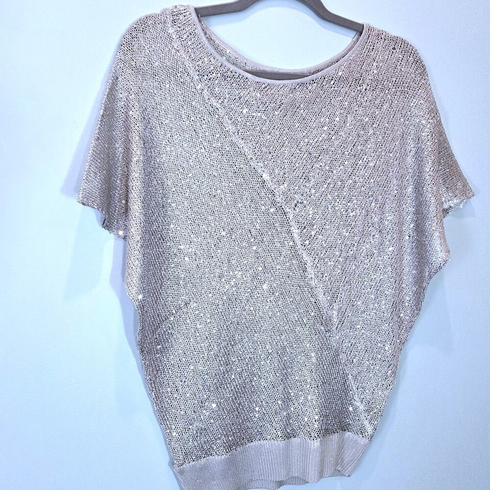 NWOT The Limited Champagne Sequin Blouse Size S